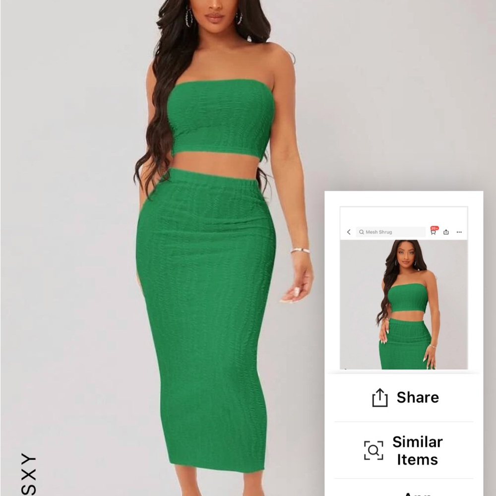 Women’s textured set. Crop tank and pencil skirt